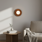 Applique murale LED minimaliste en bois naturel nordique